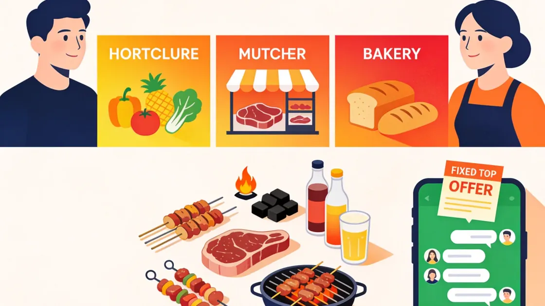 Kit de churrasco montado para o fim de semana no supermercado