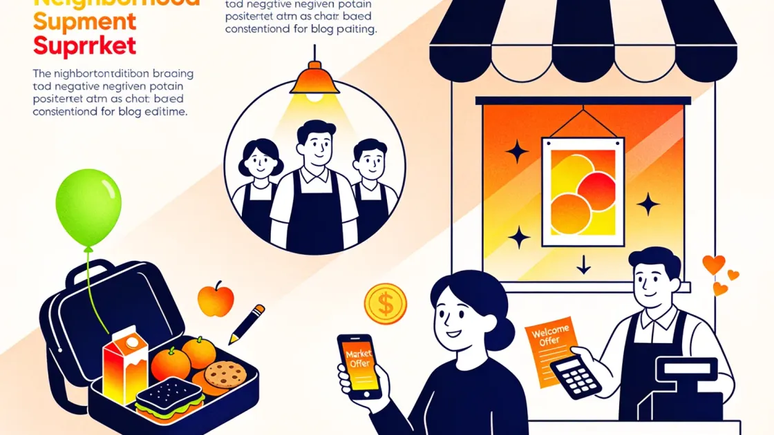 Seção de lanches e doces infantis no supermercado